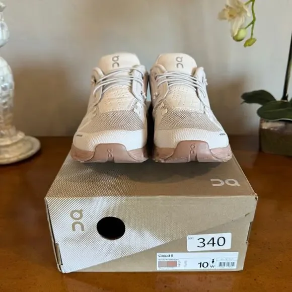 On Running Cloud 5 Sand Rosebrown Women’s 10 Sneakers - Picture 3 of 10